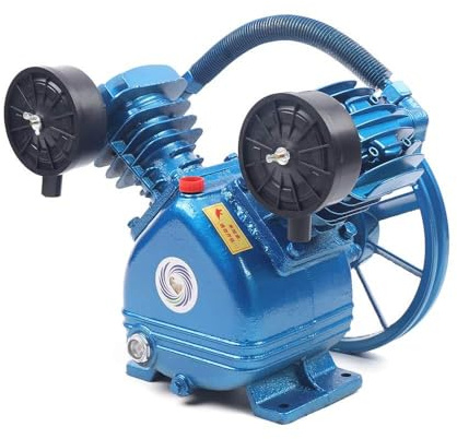 Compresor de aire bomba cabeza 1500W 115PSI 2HP estilo V doble cilindro bomba compresor de aire 1000rpm - azul