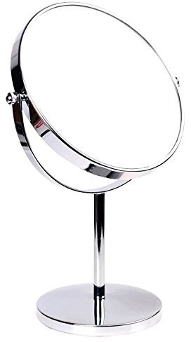 HIMRY KXD3108N-10x Miroir sur Pied grossissant x 20 cm Miroir cosmétique Rotatif à 360° Miroir de Maquillage chromé Miroir de Rasage Miroir de Salle de Bain Double Face : Normal + grossissement x 10