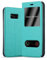 cadorabo Coque pour Samsung Galaxy S8 en Turquoise Menthe - Housse Protection avec Stand Horizontal et Deux Fenêtres - Portefeuille Etui Poche Folio Case Cover