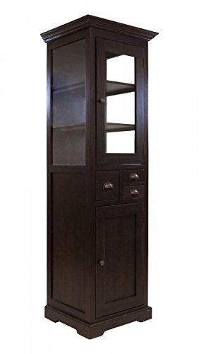 Beho Natürlich gut in Holz Teak VITRINENSCHRANK FARB KOLONIAL 58X50X185 cm