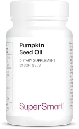 Supersmart - Pumpkin Seed Oil - Per la Salute Urinaria & della Prostata - Aumenta la Crescita dei Capelli | No-OGM & Gluten Free - 60 Capsule Softgel