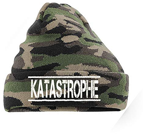 tshirtladen Mütze Katastrophe Wintermütze Unisex perfekt für den Winter, Farbe: Camouflage