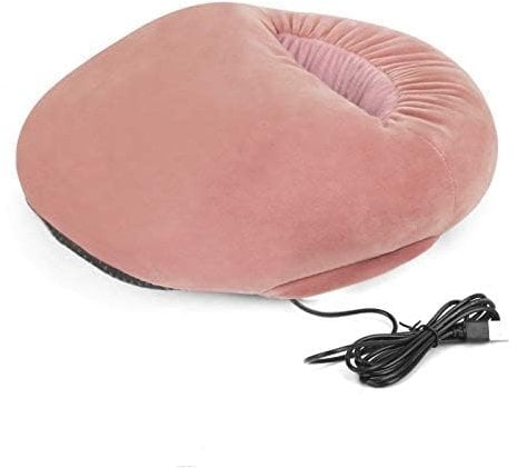 USB Heated Foot Warmer Furry Heating Slippers Shoes for Cold Feet Winter Plush Faux Fur Foot Heater Warming Cushion Pouch Portable Electric Foot Warmer for Men Women Elderly