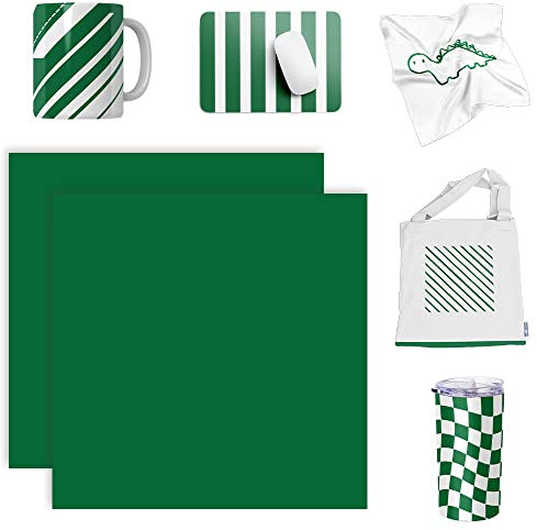 WOWOCUT Infusible Transfer Ink Sheets, Green Solid Color Heat Transfer Infusible Paper 2 Packungen Bundle, 30,5 x 30,5 cm Sublimationsblatt für Cricut Machine DIY T-Shirt, für Tassen, Leinwand