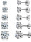Kainier 5 Pairs 14K White Gold Plated CZ Stud Earrings Flat Back Earrings Simulated Diamond Round Surgical Steel Cubic Zirconia Hypoallergenic Flat Back Ear Stud Set
