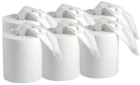 DSTOCK60-6 rouleaux Essuie-mains 450 formats lisses - 2 PLIS PURE OUATE - Bobines à dévidage central ou latéral - Agrée contact alimentaire - Fabrication Française