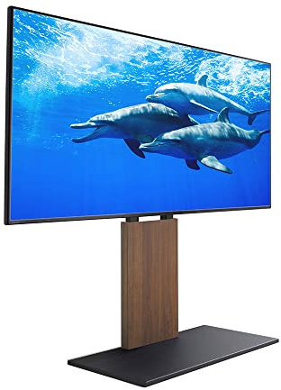 WALL V2 Low Type | Japanisch Eleganter 32-60 Zoll Universal Wand TV-Ständer mit verstellbare Halterung, kein Bohren | Walnuss