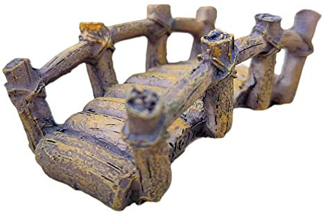 kowaku Feengarten-Brücke, Miniatur-Landschaftsfeengarten-Zubehör, Aquarium-Ornament, Harzhandwerk, Miniatur-Brücke mit Seitenschienen für die Dekoration