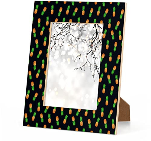 KOBLEN Bilderrahmen mit Ananas-Muster, 10,2 x 15,2 cm, Holz, Bilderrahmen, Tischplatte oder Wandhalterung für Zuhause, Büro, Hotelzimmer, Schreibtischdekoration