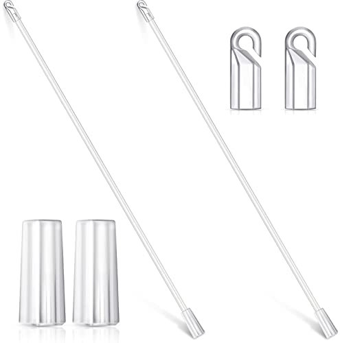 zalati Blind Wand with Hook 2pcs Blind Rod Clear Plastic Blind Stick for Vertical Long Window Blind Opener - 24 inch
