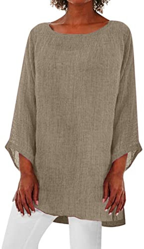 HOOUDO Damen Tshirt Elegant Lässige Langarm-Tunika-Oberteile für Damen mit Rundhalsausschnitt, Hemdblusen Schuhe Pflege Set