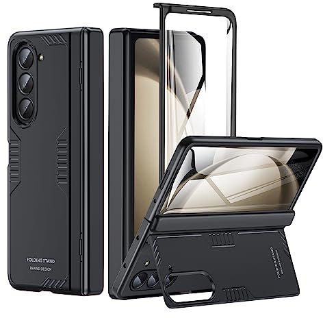 Kaiiecal Étui pour Samsung Galaxy Z Fold 5 5G 2023, béquille dissimulée, Chargement sans Fil, Protection à charnière Fine, Support léger, Protecteur d’écran