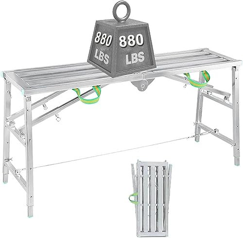Escalera andamio Escalera Combinada De Andamio Y Plataforma Multiusos, Escalera De Plataforma De Trabajo Ajustable, Móvil, Torre De Andamio De Aluminio, Plataforma De Trabajo, 180 Cm (Size : 140cm)
