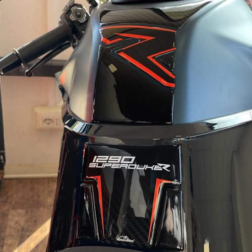Resin Bike Aufkleber Motorrad Kompatibel Mit KTM 1290 Super Duke R 2022-2023. Schutz Motorrad Tank-Schutzfolie vor Stößen und Kratzern. Aufklebersatz 3D-Harzklebstoff - Stickers Made in Italy