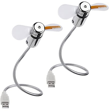OSALADI Mini Ventilador Usb de 2 Piezas con Patrones Led Y Pantalla Circular Color Plateado