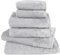 Pure Label 6-TLG. Handtücher Set mit Aufhängeschlaufen aus 100% Baumwolle, saugstark und weich - 2X Badetuch (70x140 cm) 2X Handtuch (50x100cm) 2X Gästetuch (30x50 cm), Hellgrau