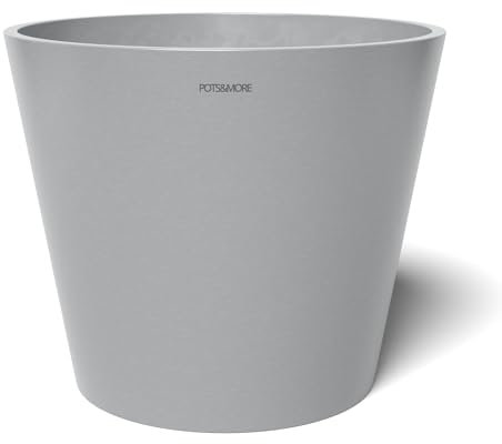 POTS&MORE Pot de Fleurs Conico 30 (diamètre 31 cm, Forme Ronde, Couleur Gris Clair, Hauteur 25,6 cm, Pot en Plastique, pour Plantes d'intérieur) VP013002