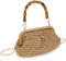 Straw Clutch Purse for Women 2024 Straw Woven Handbags with Bamboo Handle Summer Beach Dumpling Bag Wicker Crossbody Pouch, Khaki