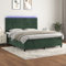 Boxspringbett mit Matratze & LED Dunkelgrün 180x200 cm Samt,3136260