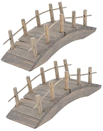 Hemobllo 2pcs Miniature Garden Bridge Chic Wooden Arch Bridge for Fairy Garden House