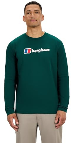 Berghaus Men's Big Logo Long Sleeve T-Shirt, Off Peak Green, XS