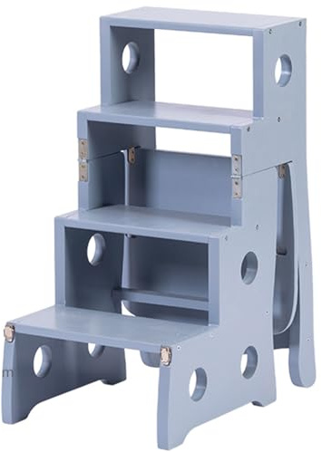 OZBME Sedia a Scala Pieghevole in Legno di Grandi Dimensioni, 4 Livelli, 2 in 1, Portatile, per espositore da Interno ed Esterno (Colore: D, Dimensioni: 69 * 35 53 cm) (D 69 * 35 * 53 cm)