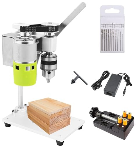 Mini taladro de banco, motor CNC 795, pequeño taladro de banco de alta precisión, 7 velocidades, bajo nivel de ruido, tamaño compacto.