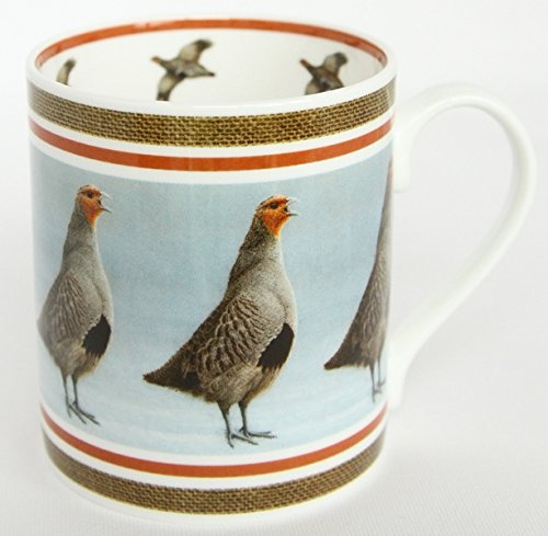 Mug - Grey Partridge, Fine Bone China by Wildlife Artist Robert E Fuller, Dishwasher and Microwave Safe