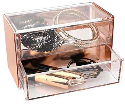 Moosy Life ML10 Rose Gold Acrylic Drawer Organizer and Storage for Makeup, Jewellery