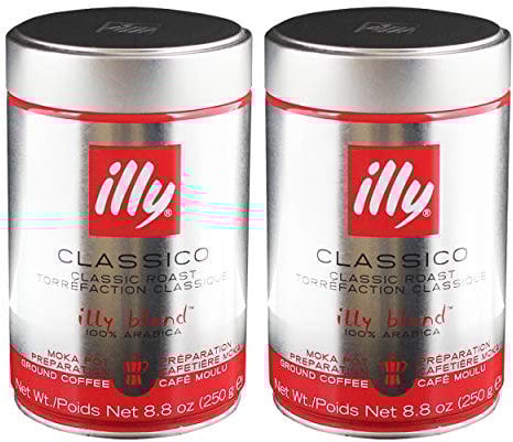 Illy Moka, 100% arabica caffè, caffè macinato, espresso, normale roestung, Dose, 2 X 250 G