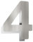 Edelstahl Hausnummer 4 - massiv, wetterfest & rostfrei - 14 cm groß - mit Befestigungsmaterial - Design Hausnummern-Schild gebürstet N-01-4-E