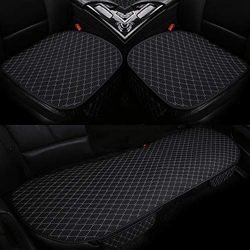 GLITZFAS Autositzauflage Universelle Sitzauflage Autositzbezüge Schonbezüge für die Vordersitze & Rückbank 1pcs/3pcs (Schwarz weiß, 3pcs)