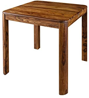 Table à Manger 80x80 cm - Bois Massif de Palissandre laqué (Noisette) - Toronto #257