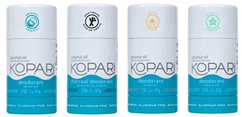 Kopari Aluminum Free Deodorant Combo 4 Pack | Vegan, Gluten Free, Cruelty Free, Non-Toxic, Paraben Free, For Men & Women, Odor Protection, Naturally Derived Plant Based Ingredients | 2.0 oz