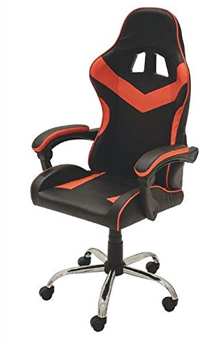 Galileo Casa Sedia gaming con ruote rossa e nera