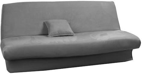 Antonouse Housse de clic clac Extensible 120 à 140cm-180 à 200cm (Noir) (Gris)