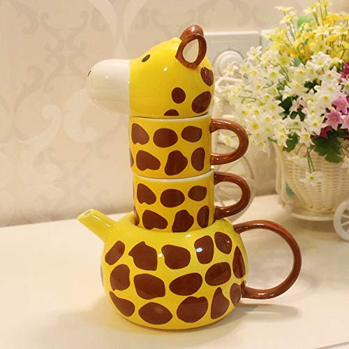 Lucky House La tazza di ceramica creativa del fumetto può essere la personalizzazione del regalo della tazza della tazza della teiera del vestito animale della giraffa