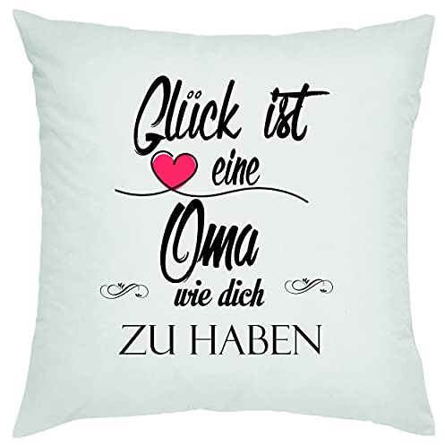Crealuxe Glück ist eine Oma wie Dich zu haben Zierkissen, Sofakissen, bedrucktes Kissen, Baumwollkissen