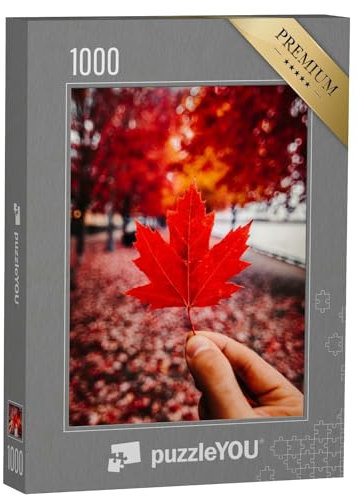 puzzleYOU: Puzzle 1000 Teile „Feuerrotes Ahornblatt, Kanada“ – aus der Puzzle-Kollektion Kanada