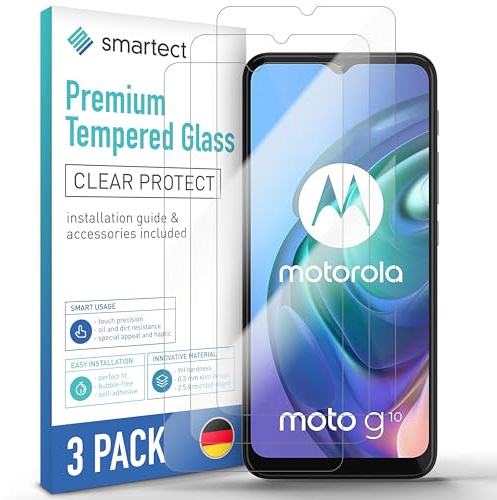 smartect Cristal Templado 3 Piezas para Motorola Moto G10 / G30 / G9 Play | E7 Plus / E7 Power Protector Pantalla HD Antiarañazos, Vidrio Templado, Dureza 9H, Resistente a Impactos, Sin Burbujas