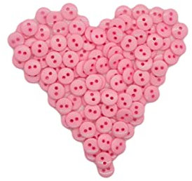 NAINA`S Knöpfe 2 Loch Kunsstoffknöpfe Nähen Basteln Kinderknöpfe Scrapbooking Rosa 30 Stück Pupenknöpfe - Babyknöpfe für Jungen & Mädchen | Button [Ø-9mm]