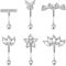 Finrezio 6 Stück 16G Rook Piercing für Frauen Bauchnabelpiercing Chirurgenstahl Set Umlaufender Knorpel-Tragus CZ Körperpiercing Gebogener Langhantel Brauenring 6 mm