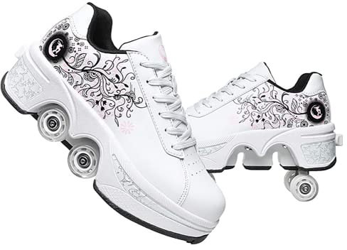 Rollschuhe Skateboard Kinderschuhe Mit Rollen - Skate Shoes Sportschuhe Laufschuhe Sneakers für Mädchen Und Damen