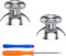 eXtremeRate Metal Thumbsticks for Xbox Core Wireless Controller, Silver Custom Concentric Circles Aluminum Alloy Analog Stick Joystick Buttons for Xbox One S/X/Elite, for Xbox Series X/S Controllers