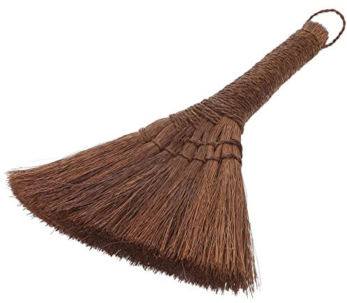 Kleiner Palmfaserbesen, braun, Gekennzeichnete Naturborsten zum Kehren auf mehreren Oberflächen, Entfernen Sie Schmutz und Ablagerungen von Veranden, Fußböden, Einfahrten und Gehwegen