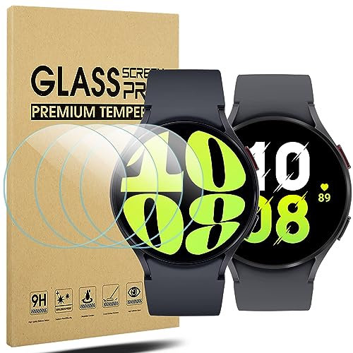 Diruite 4-Stück Displayschutz für Samsung Galaxy Watch 7/6/5 44mm Schutzfolie,HD Gehärtetes Glas Anti-Kratzen Keine-Blasenfrei Displayschutzfolie für Samsung Galaxy Watch 7/6/5 44mm Schutzfolie