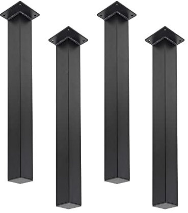 PIPE DECOR 28” Matte Black Metal Table Legs (4-Pack), Modern Rustic Furniture Legs for Console Tables, Kitchen Tables, Desks, and More