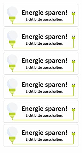 BIKE-label Energie sparen Aufkleber Licht bitte ausschalten Hinweisschild um Kosten zu senken X900247VA