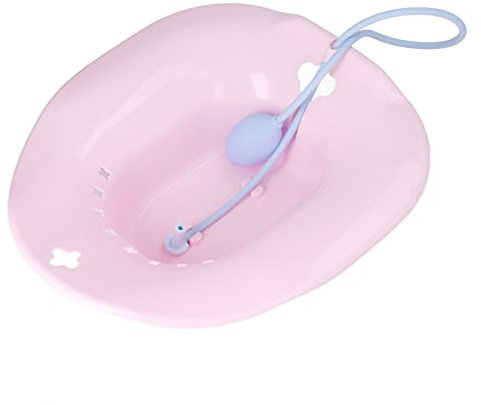 ARTOCT Sitzbad Toilette, Tragbares Sitz-Sitzbadbecken mit Spüler, Universeller Hockender Toiletten-Badesitz Hämorrhoiden nach der Geburt(Rosa)