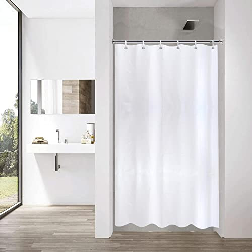 YISURE Duschvorhang Weiß Schmaler 100x180 Anti schimmel, Polyestergewebe duschvorhang extra schmal Badevorhang Wasserabweisend mit Metallösen, Breite 100 x Höhe 180cm